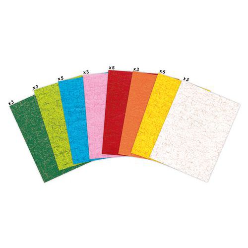 Pochette 30 Feuilles 10 Motifs Craquelé Mosaïque