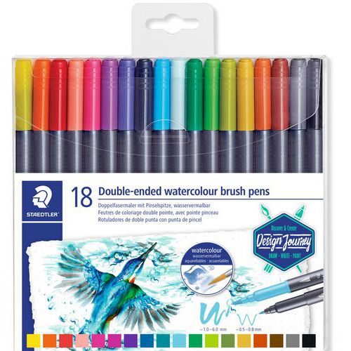 Etui 18 Feutres Double Pointe Aquarellable