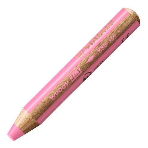 Crayon multi-talents STABILO woody 3in1 rose