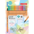 Etui carton 15 stylos feutres point 88 couleurs pastel - Stabilo