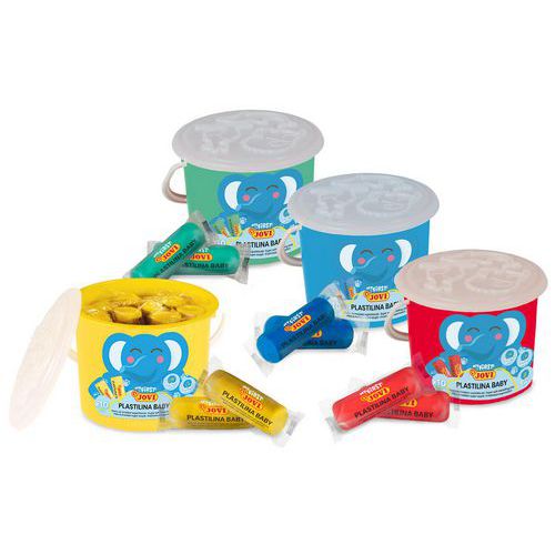 Assortiment 4 seaux pâte à modeler baby 10x38g assortis - Jovi