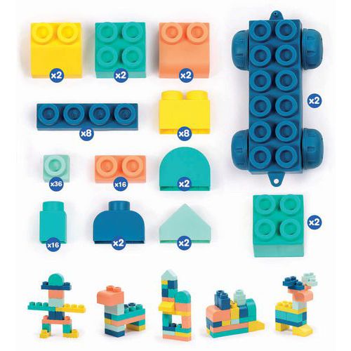 Lot 100 briques de construction souples - Ludi