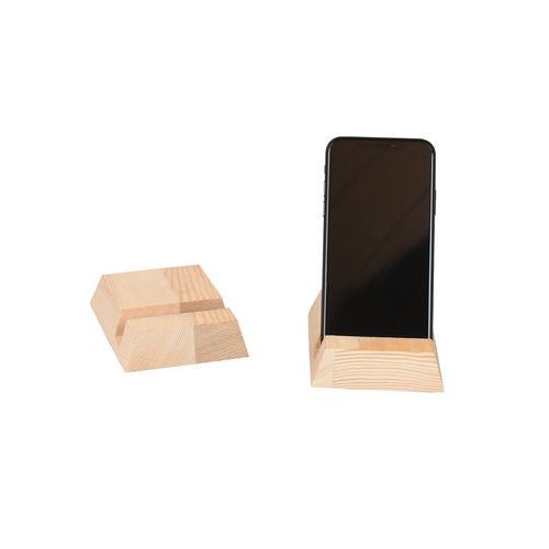 Support bois pour téléphone 9,5 x 8 x 2,5 cm - O'color