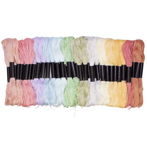 Pack 52 Fils À Broder Pastel - 8 Ml - 13 Coloris Assortis