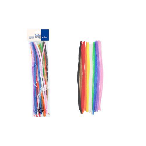 Sachet De 25 Chenilles 30 Cm Ø 6 Mm Coloris Assorties