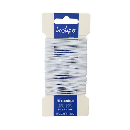 Carte De 10 M De Fil Élastique Blanc Pour Masque
