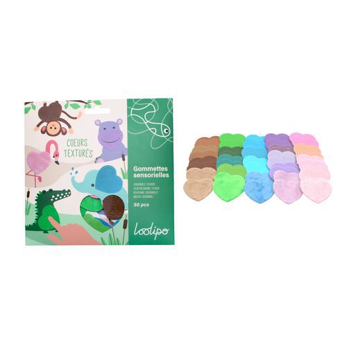 Set De 50 Cœurs Adhésifs Sensoriels 5 Coloris