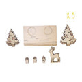 Lot de 5 Set de 5 photophores en bois à décorer, 17 x 10,2 x 9 cm