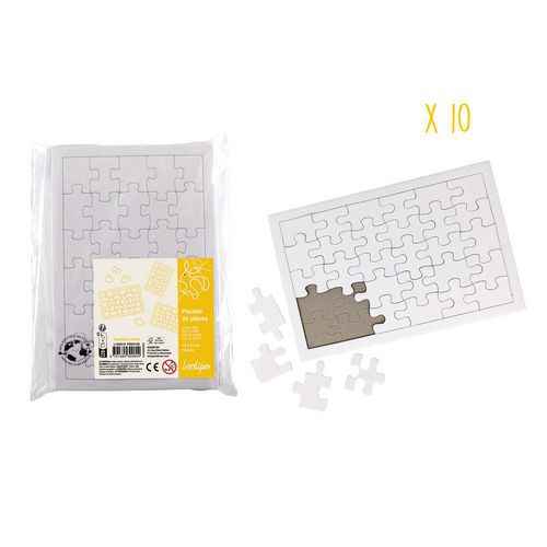 Puzzle Blanc 14 X 21 Cm De 30 Pièces