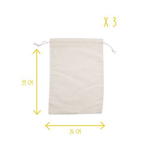 Sac À Vrac Biface Coton/filet 24x29cm