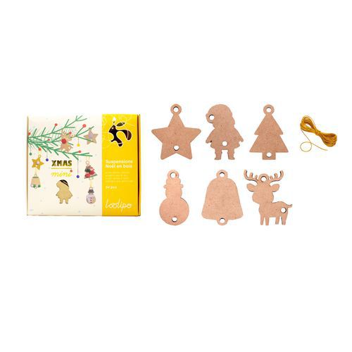 Assortiment 54 formes de Noel en bois (6 formes)