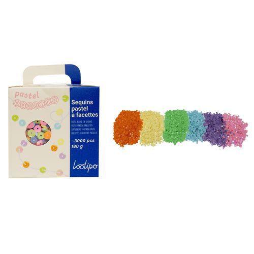 Sequins Pastel 180 Gr - 6 Mm - 6 X 30 Gr - 3000 Pcs