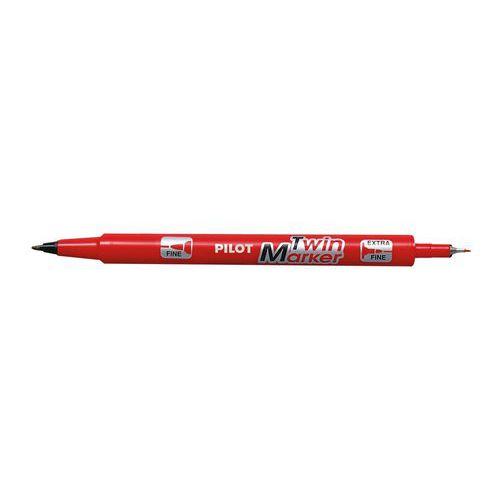 Marqueur permanent double pointe Twinmarker rouge