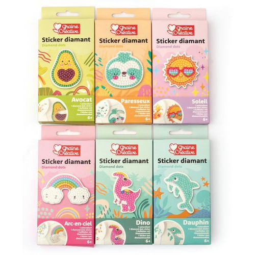Lot de 6 activités diamond paintings - Graine créative