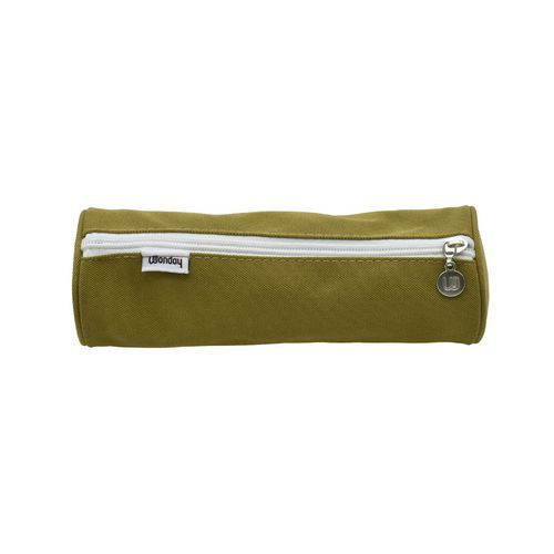 Trousse ronde 22 cm x 7,5 cm recyclée marron clair