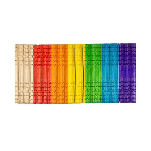 Lot de 200 Bâtonnets crantés x 200 pièces 115 x 9 mm 7 coloris - Loolipo