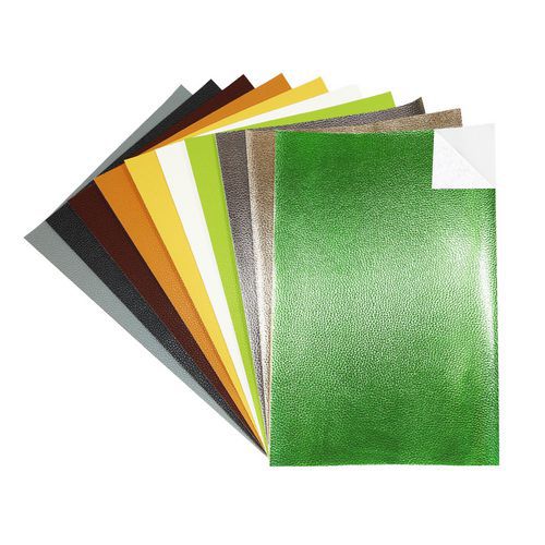 Lot de 10 Assortiment 10 feuilles A4 simili cuir adhésif Forêt - Loolipo