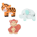 Lot 3 puzzles : tigre, éléphant, singe - Orange tree
