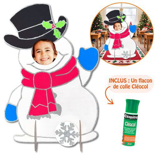 Photobooth Bonhomme de Neige en carton à décorer 1,12 m - Cléopâtre