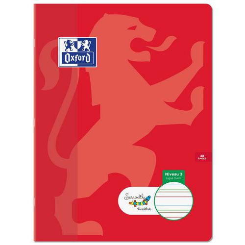 Cahier Serpodile Agrafé 24x32 48 Pages Ligné 3 Mm Niveau 3