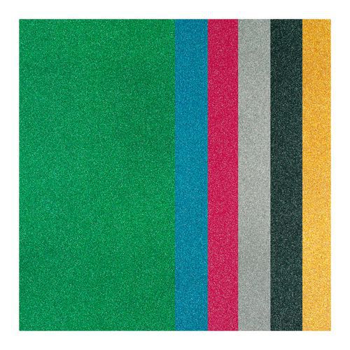 Assortiment De 6 Feuilles Adhésives Pailletées Couleurs Ass