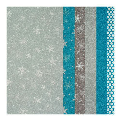 Assortiment de 6 feuilles adhésives pailletées givrées - Cléopâtre