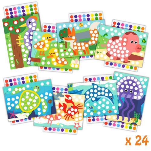 Atelier gommettes animaux 24planches de décors +96 gommettes-Cléopâtre