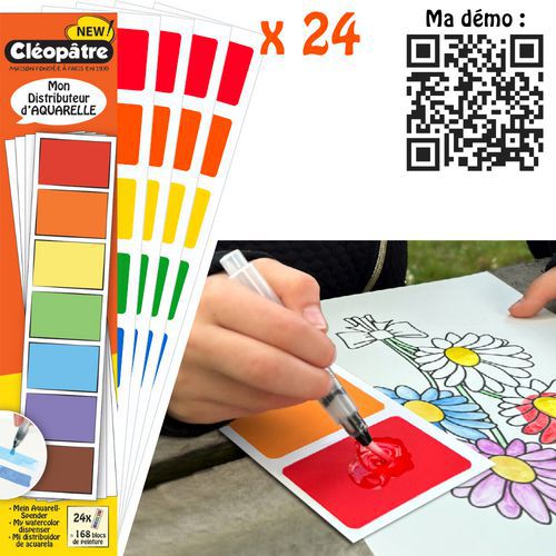 168 blocs de peinture aquarelle en 24 feuilles détachables - Cléopâtre