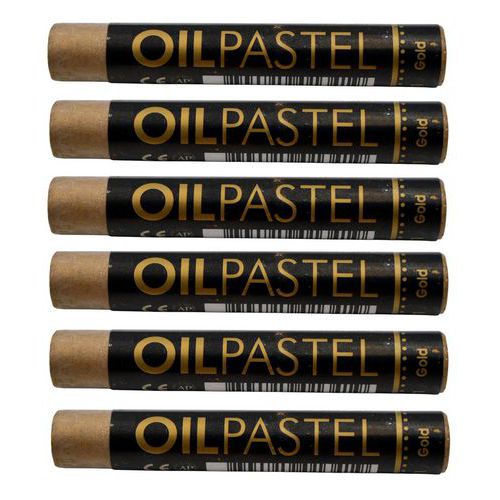 Boîte de 6 Pastels à l'huile or Ø 11 mm L 70 mm - Mungyo
