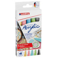 Etui 5 marqueurs Acrylic 5100 pastel pointe ogive - Edding