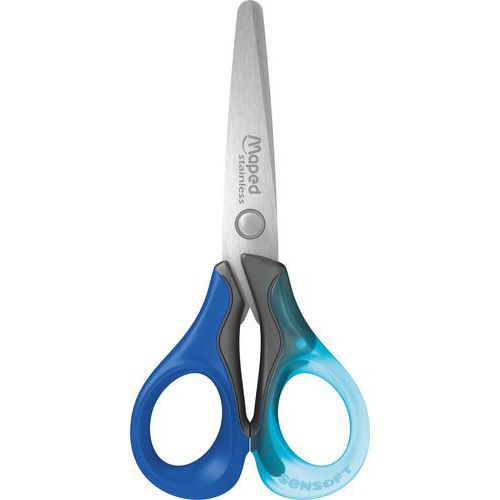 Ciseaux Bouts Ronds 13cm Sensoft Droitier Couleurs Assorties