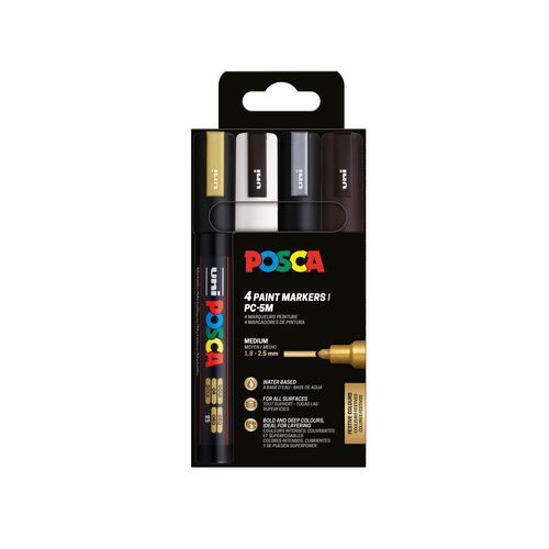 Pochette 4 Marqueurs Pc5m - Posca Noël