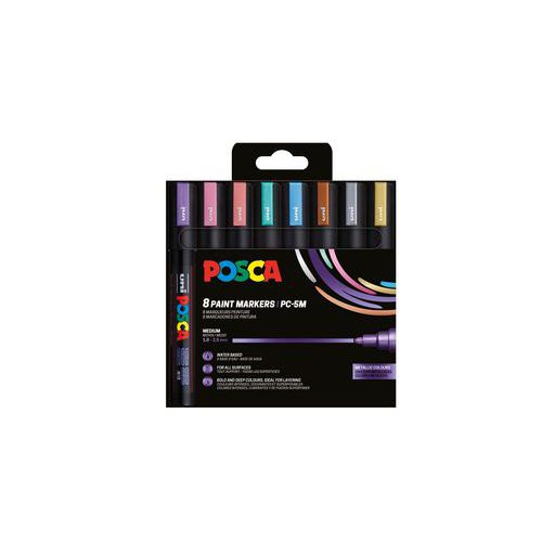 Boite De 8 Marqueurs Couleurs Métallisées Posca Pointe Moyen