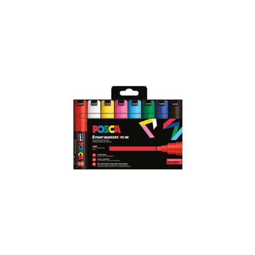 Boite 8 Markers Peinture Assorties Ponite Biseautée