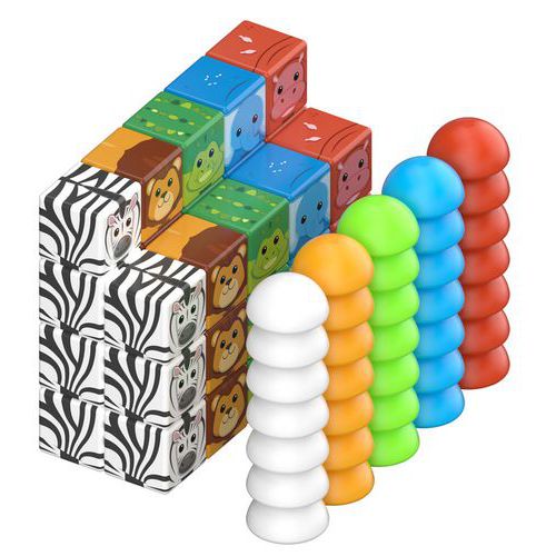 Lot de 70 Lot 70 pièces magnétiques safari Magicube - Geomag