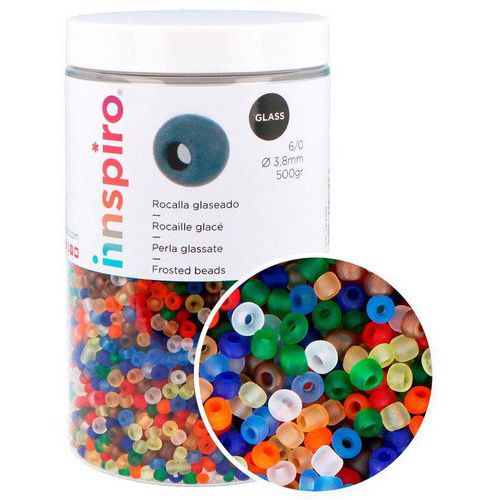Boite De 500 G De Perles Rocaille Givrées Diamètre 38 Mm