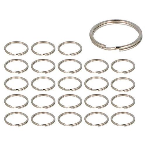 Anneau double argenté diamètre 25 mm - Innspiro