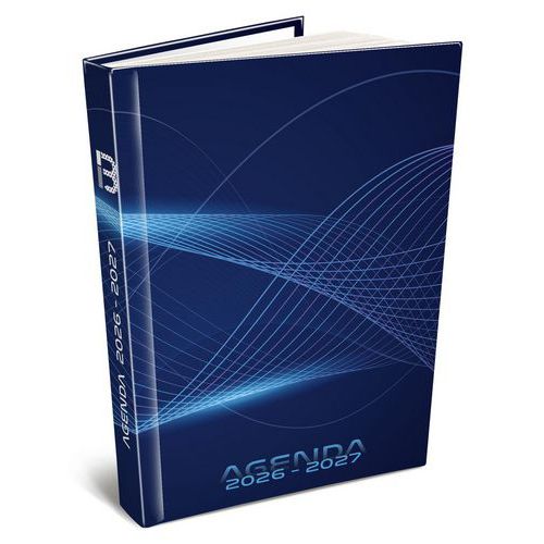Agenda journalier techno bleu piqûre 12,5 x 17,5 cm 26-27 - Bouchut