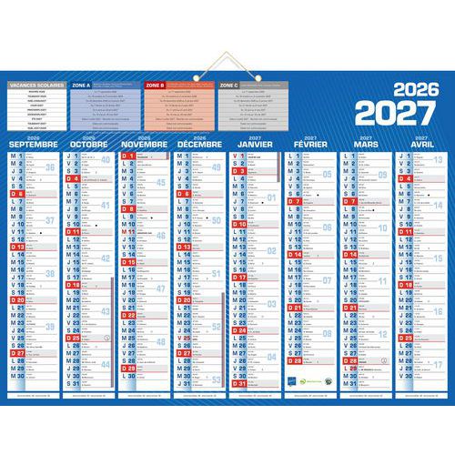 Calendrier 55 x 40,5 cm de septembre 2026 à décembre 2027 - Bouchut