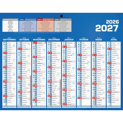 Mini calendrier recto verso 21 x 26,5 cm 2026-2027 - Bouchut