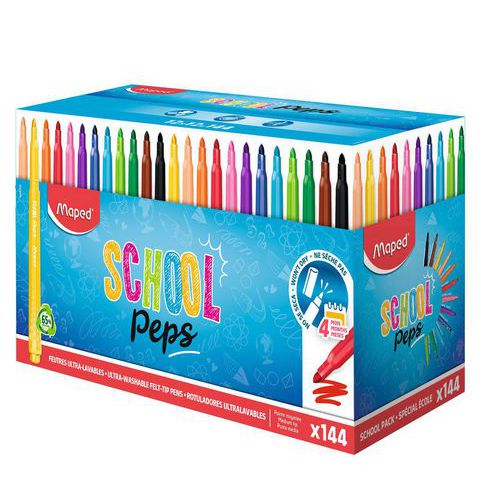 Schoolpack 144 Feutres Long Life