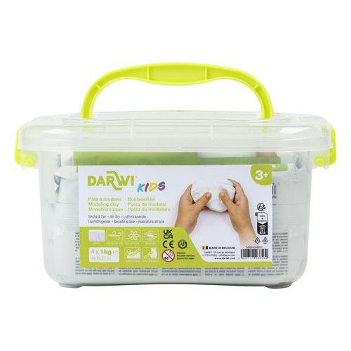 Mallette pâte auto durcissante 4 x 1 KG DARWI KIDS - Darwi