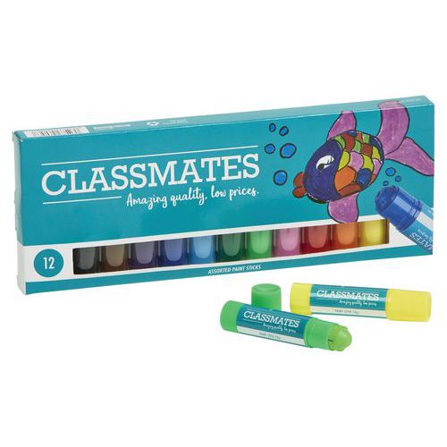 Bâton De Peinture Solide - 12 Couleurs - Classmates