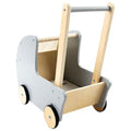 Landau en bois pour poupée - Blanc et gris - Hope Education