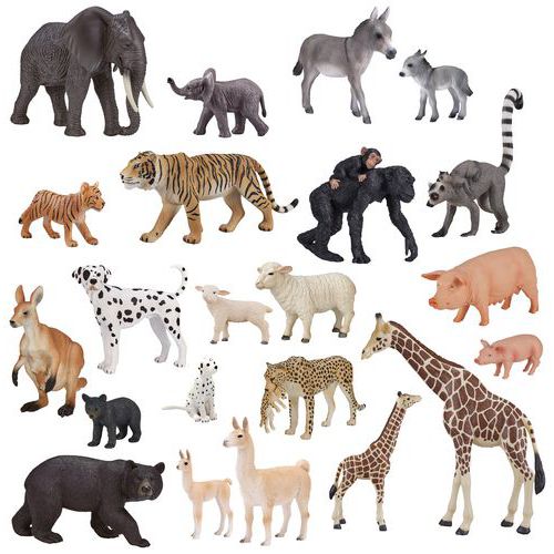 Animaux Sauvages Et Leurs Petits 22 Figurines-hope Education