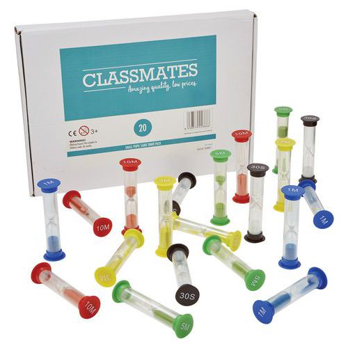Lot de 20 Sablier - 20 pièces à durées variables - Classmates