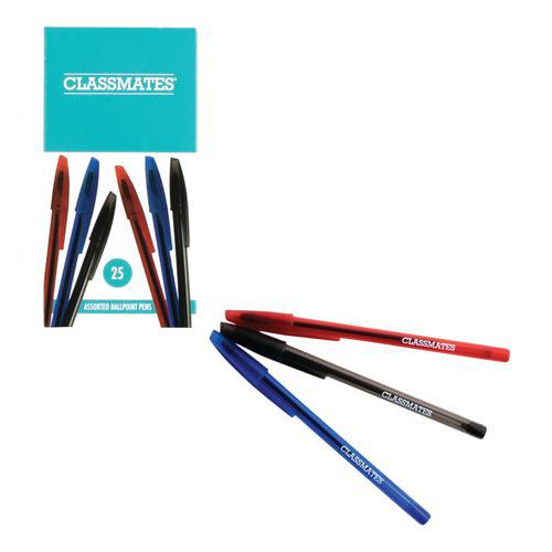 Assortiment 25 Stylos À Bille Non Rétractable - Classmates