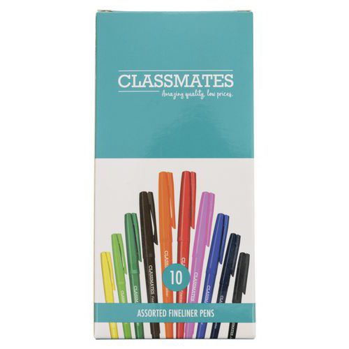 Stylo feutre pointe fine - Assortiment de 10 couleurs - Classmates