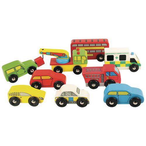 Véhicules miniatures - Lot de 9 - BIGJIGS Toys