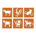 Poch 6 Pochoirs Plast Lav Côté 145cm Animaux
